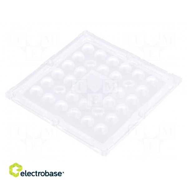 LED lens | square | Mat: PMMA plexiglass | transparent | H: 9.5mm image 1