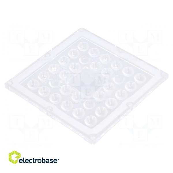 LED lens | square | Mat: PMMA plexiglass | transparent | H: 9.5mm image 2