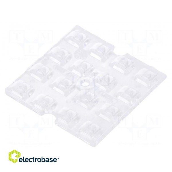 LED lens | square | Mat: PMMA plexiglass | transparent | H: 3.7mm image 1