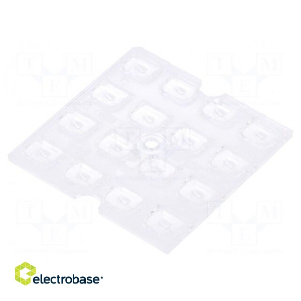 LED lens | square | Mat: PMMA plexiglass | transparent | H: 3.7mm image 2