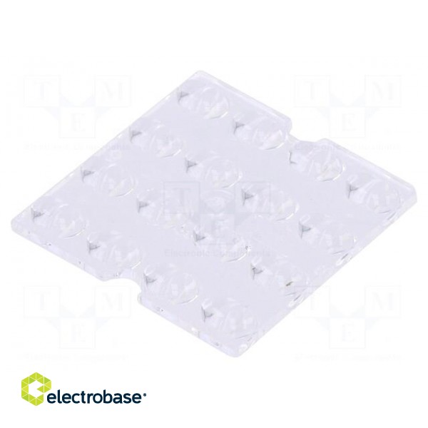 LED lens | square | Mat: PMMA plexiglass | transparent | H: 4.3mm image 1