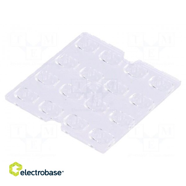 LED lens | square | Mat: PMMA plexiglass | transparent | H: 4.3mm image 2