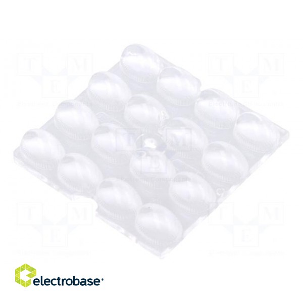 LED lens | square | Mat: PMMA plexiglass | transparent | H: 8.3mm paveikslėlis 1
