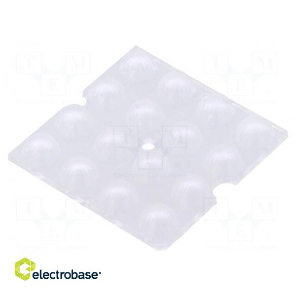 LED lens | square | Mat: PMMA plexiglass | transparent | H: 7.5mm image 1
