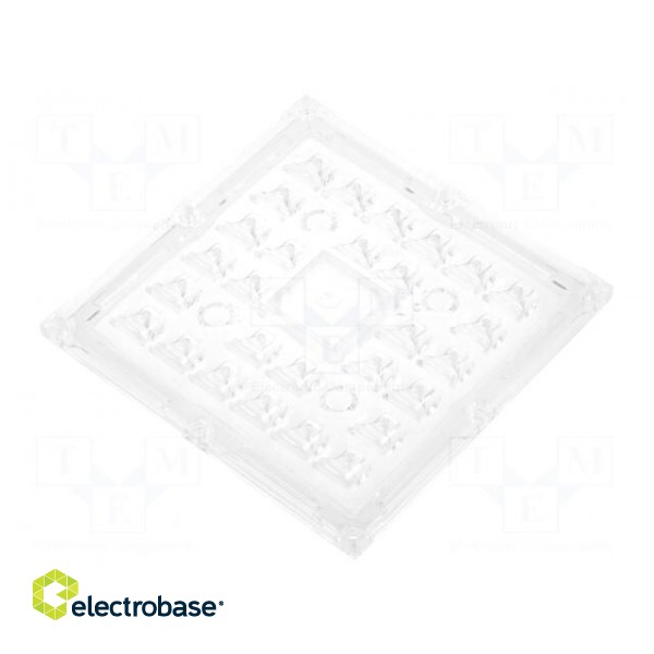 LED lens | square | Mat: PMMA plexiglass | transparent | H: 9.2mm