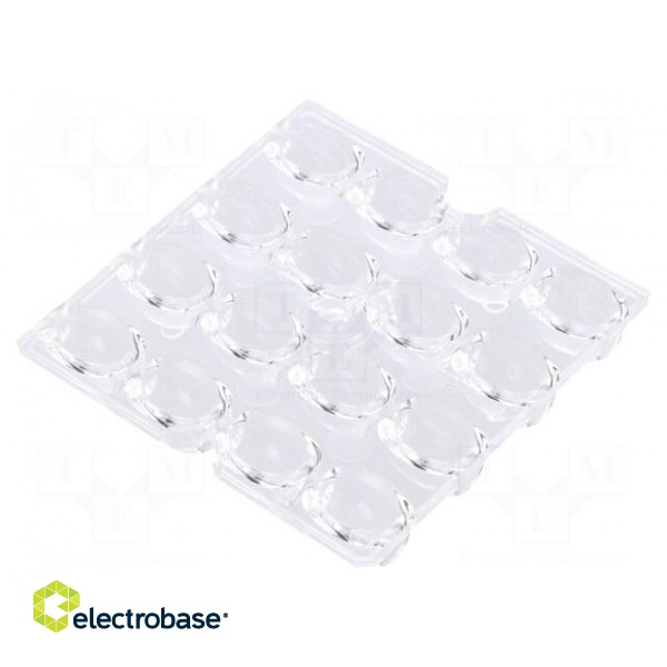 LED lens | square | Mat: PMMA plexiglass | transparent | H: 8.3mm paveikslėlis 2