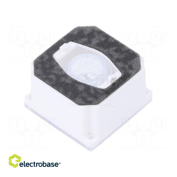 LED lens | square | Mat: polycarbonate | transparent | 45° | H: 12.55mm фото 2