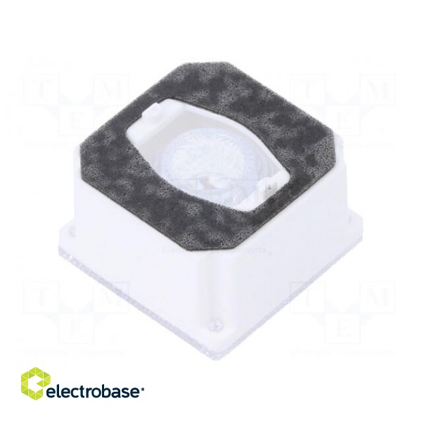 LED lens | square | Mat: polycarbonate | transparent | 45° | H: 12.55mm image 2