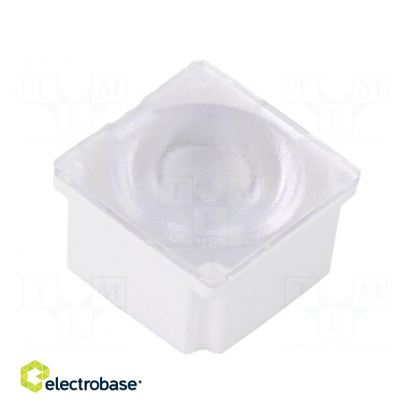 LED lens | square | Mat: polycarbonate | transparent | Colour: white image 1