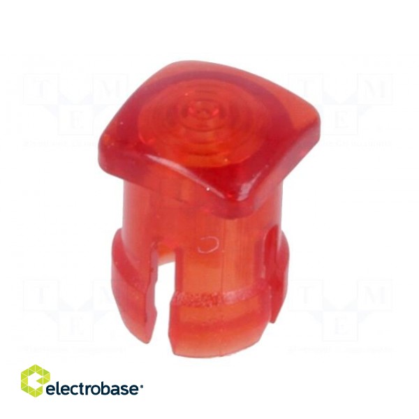 LED lens | square | red | lowprofile | 3mm