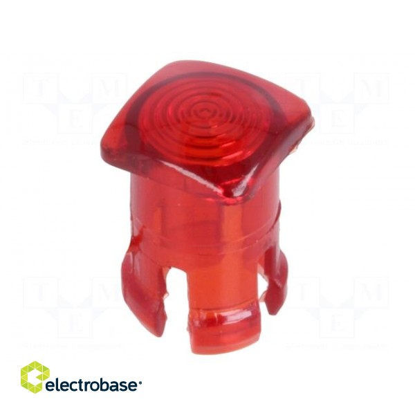 LED lens | square | red | lowprofile | 5mm