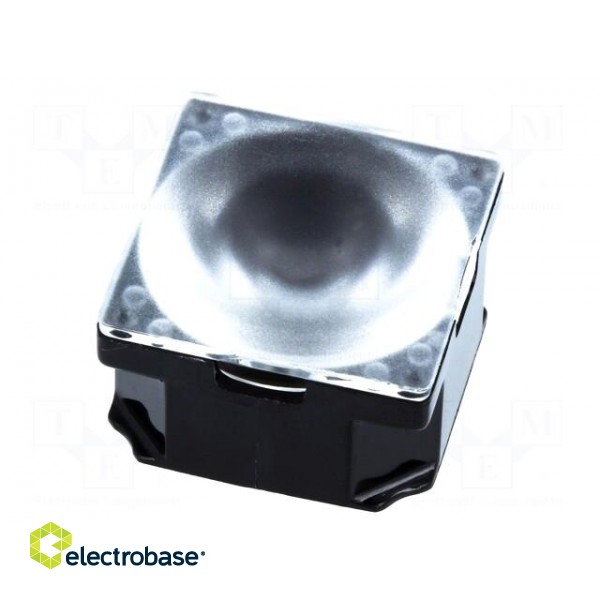 LED lens | square | transparent | 13÷19° | Colour: black | H: 13.1mm