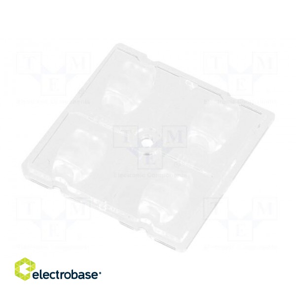 LED lens | square | transparent | H: 5.18mm | Outside dim: 50x50mm