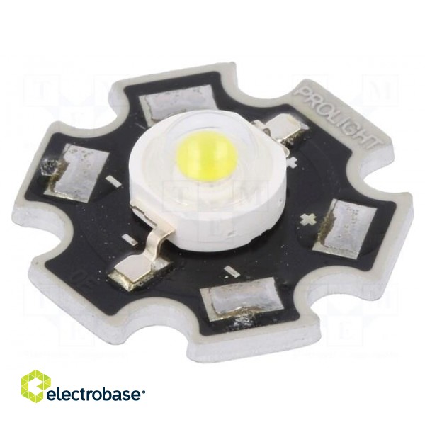 Power LED | STAR | white cold | 130° | 350mA | Pmax: 1W | 120÷130lm