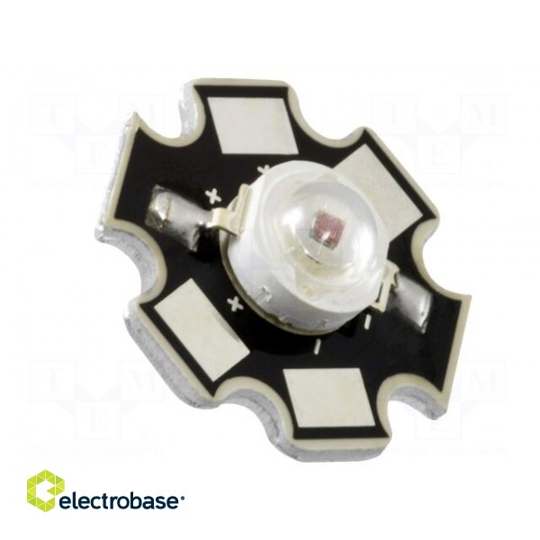 Power LED | STAR | red | 120° | 800mA | 620÷630nm | Pmax: 3W | SMD | 2.2÷2.8V