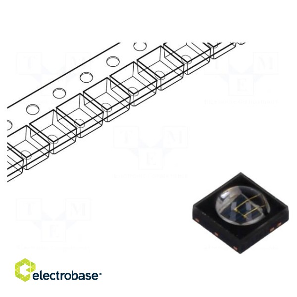 IR transmitter | 860nm | transparent | 1425mW | 60° | SMD | 1000mA