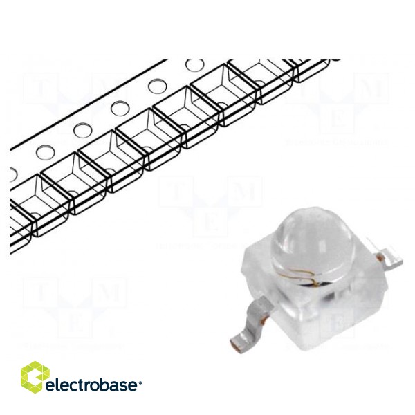 IR transmitter | 940nm | transparent | 40mW | 12° | SMD | Dim: 2.3x2.3mm