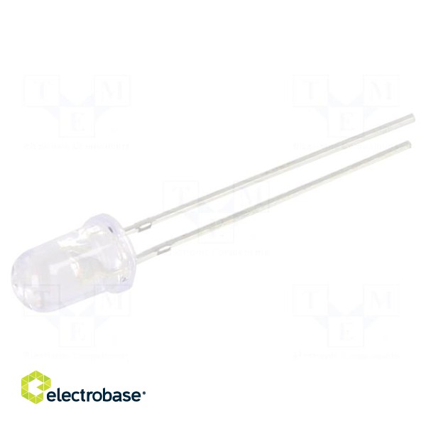 LED | UV | 30° | 20mA | 114mW | λd: 380÷390nm | 3÷3.8V | THT | Front: convex