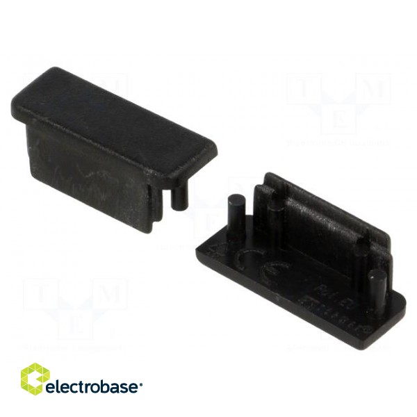 Cap for LED profiles | black | 2pcs | ABS | SURFACE14