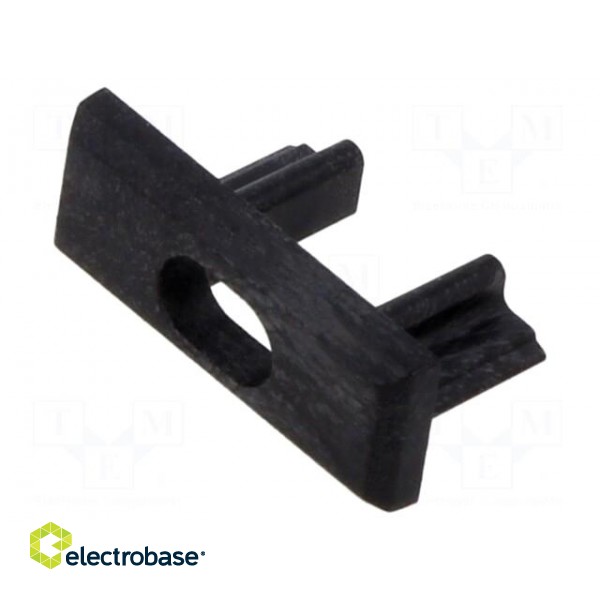 Cap for LED profiles | black | MICRO-PLUS | with hole