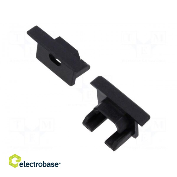 Cap for LED profiles | black | PDS-NK | with hole