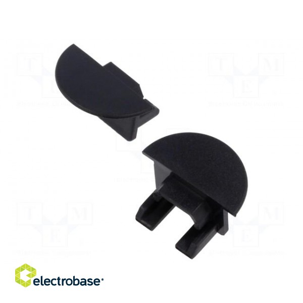 Cap for LED profiles | black | PDS-NK | with hole