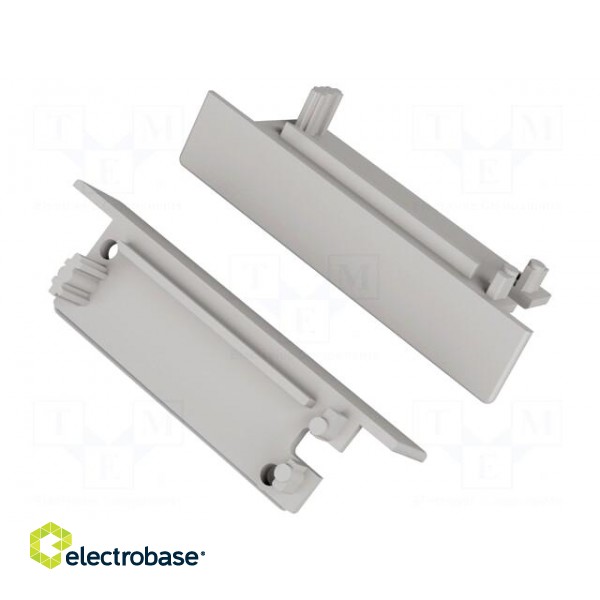 Cap for LED profiles | grey | 2pcs | ABS | FLAT8 image 2