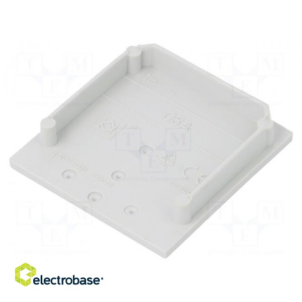 Cap for LED profiles | grey | ABS | Application: VARIO30-08 | V: A фото 2