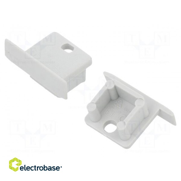 Cap for LED profiles | grey | 2pcs | ABS | with hole | SMART-IN10