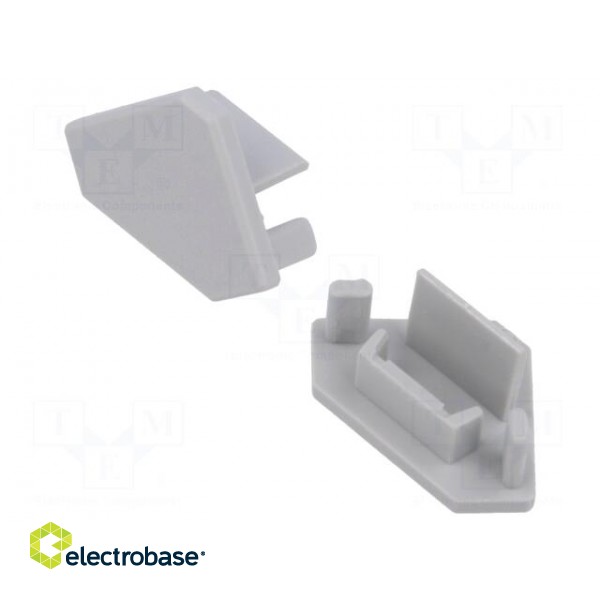 Cap for LED profiles | grey | 45-16