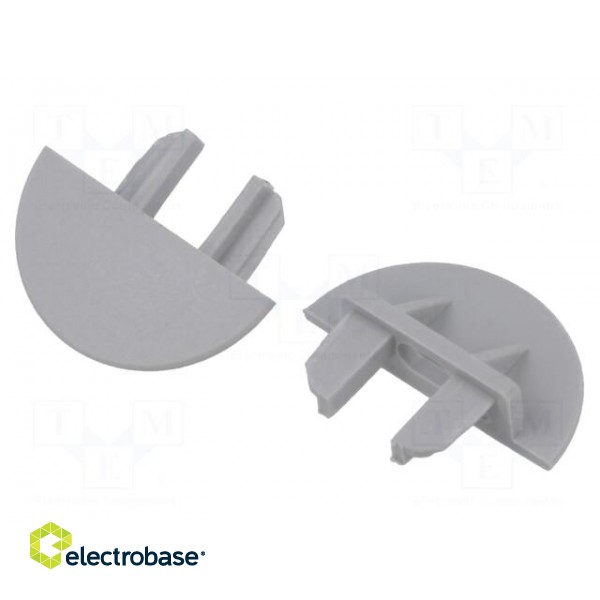 Cap for LED profiles | grey | MICRO-NK | with hole