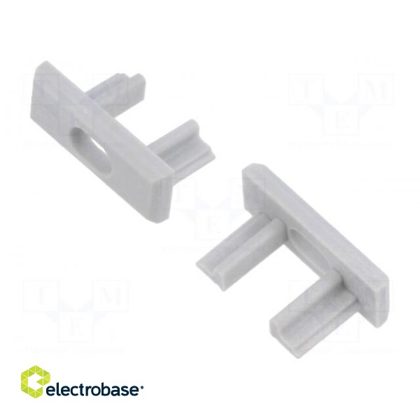 Cap for LED profiles | grey | MICRO-PLUS | with hole