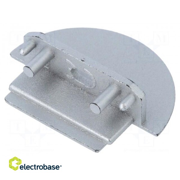 Cap for LED profiles | silver | ABS | Application: GROOVE14 | Pcs: 2 фото 2