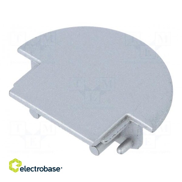 Cap for LED profiles | silver | ABS | Application: GROOVE14 | Pcs: 2 фото 1
