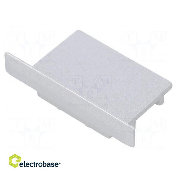 Cap for LED profiles | silver | ABS | Application: VARIO30-07 | Pcs: 2 image 1