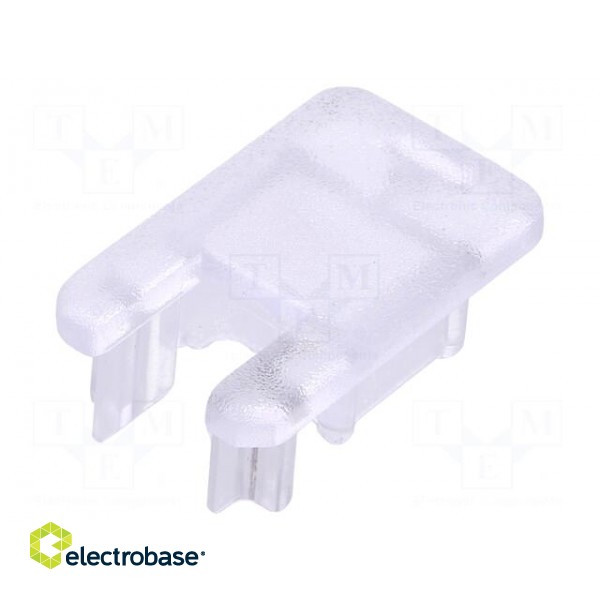 Cap for LED profiles | transparent | polycarbonate | V: with keyway image 1