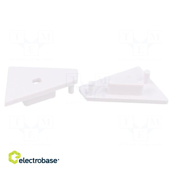 Cap for LED profiles | white | 20pcs | ABS | GEN2,with hole | CORNER14
