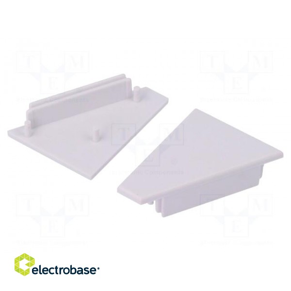 Cap for LED profiles | white | ABS | Application: CORNER27 | Pcs: 2