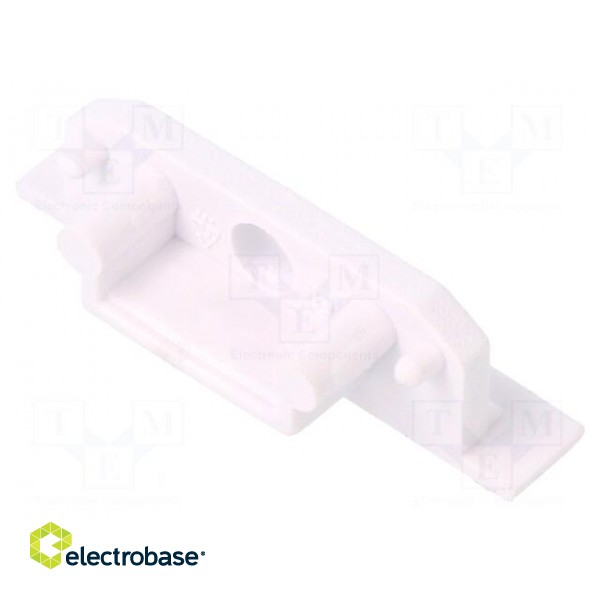 Cap for LED profiles | white | ABS | Application: GROOVE14 | Pcs: 2 image 1