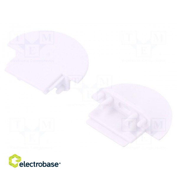 Cap for LED profiles | white | ABS | Application: GROOVE10 | Pcs: 2