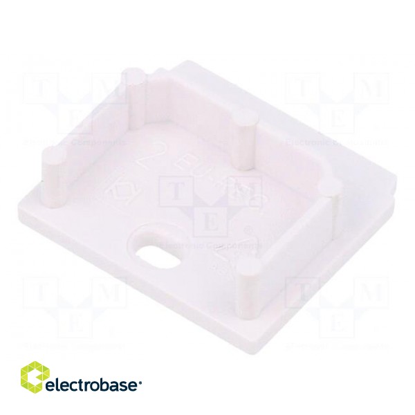 Cap for LED profiles | white | 2pcs | ABS | with hole фото 2