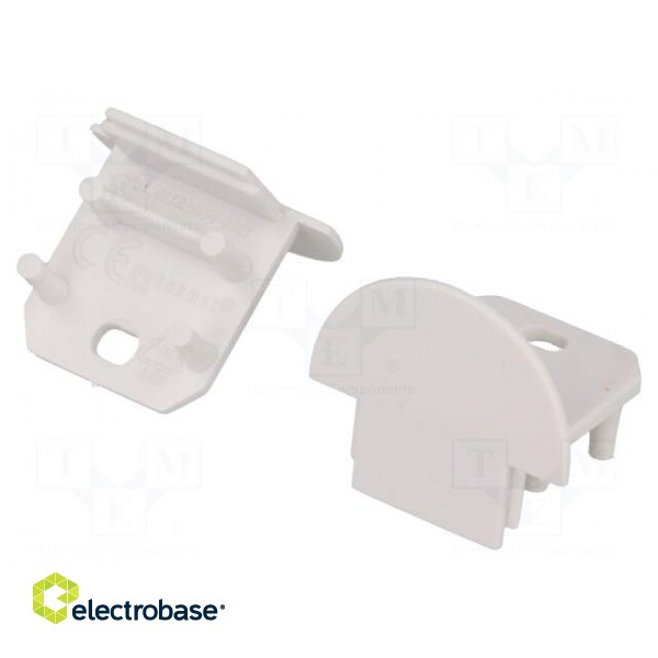 Cap for LED profiles | white | ABS | Application: DEEP10 | Pcs: 2