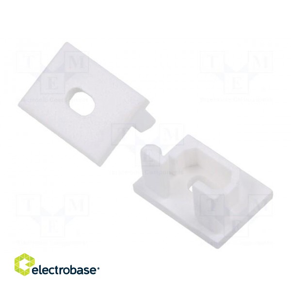 Cap for LED profiles | white | PDS-4-PLUS | with hole