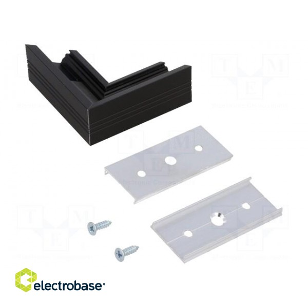 Connector 90° | black | aluminium | Application: CORNER14 | anodized