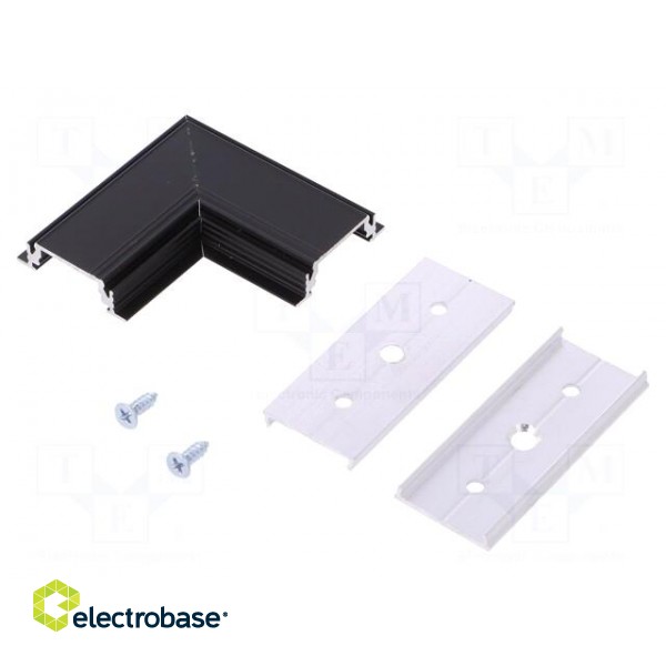 Connector 90° | black | aluminium | Application: GROOVE14 | anodized image 2