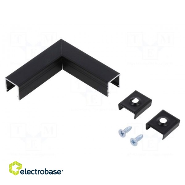 Connector 90° | black | aluminium | anodized | SMART10