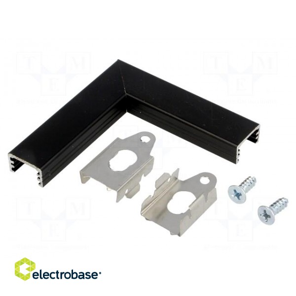 Connector 90° | black | aluminium | Application: SLIM8