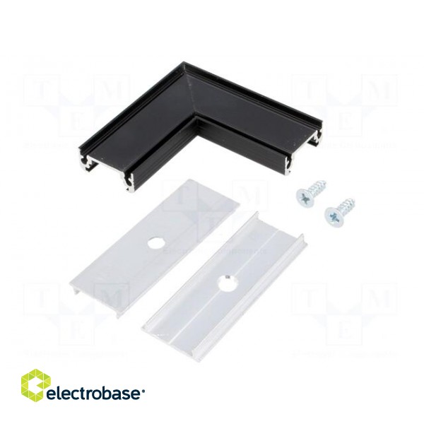 Connector 90° | black | aluminium | Application: SURFACE10