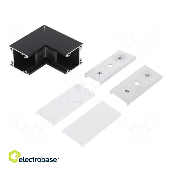 Connector 90° | black | aluminium,polycarbonate image 1