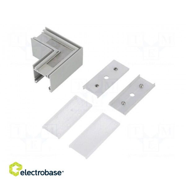 Connector 90° | silver | aluminium,polycarbonate | anodized paveikslėlis 2